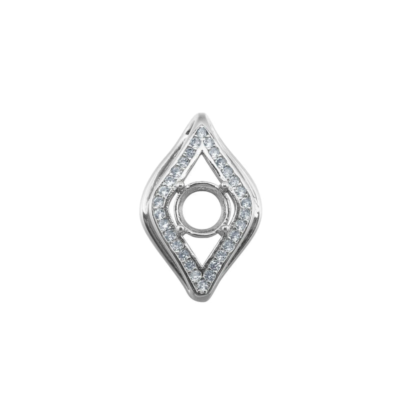 5MM Evil Eye of Horus Pendant Setting 925 Sterling Silver