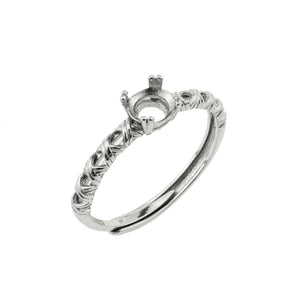 5MM Round Prong Ring Settings 925 Silver Rose Plated DIY Adjustable Ring