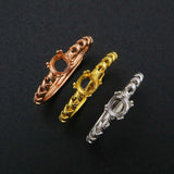 5MM Round Prong Ring Settings 925 Silver Rose Plated DIY Adjustable Ring
