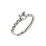 5MM Round Prong Ring Settings 925 Silver Rose Plated DIY Adjustable Ring