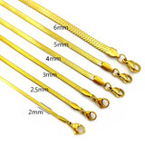 5MM Stainless Steel Blade Chain Flat Snake Bone Necklace