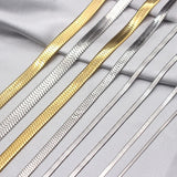 5MM Stainless Steel Blade Chain Flat Snake Bone Necklace