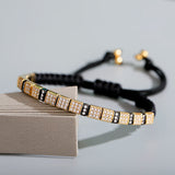 5MM Zircon Beads Bracelet Copper Metal Chain Bangle for Men Women