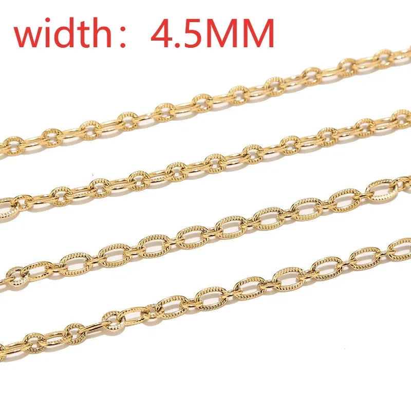 5MM Stainless Steel Cable Chain Link for Necklace Jewelry DIY Making