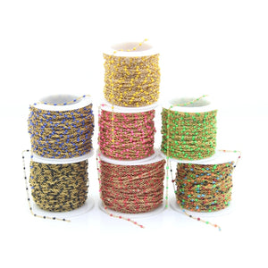 5M Colorful Tiny Enamel Beaded Rosary Chains for Necklace Chokers