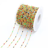 5M Colorful Tiny Enamel Beaded Rosary Chains for Necklace Chokers