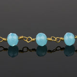 4x6mm Crystal Quartz Wire Wrapped Rosary Chain for Necklace Bracelet