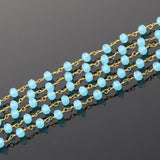 4x6mm Crystal Quartz Wire Wrapped Rosary Chain for Necklace Bracelet