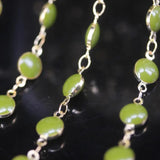 6mm Plated Golden Copper Enamel Glass Coin Beads Rosary Chains