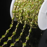 6mm Plated Golden Copper Enamel Glass Coin Beads Rosary Chains