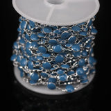 Turquoises Lampwork Beaded Rosary Chain, DIY Necklaces