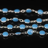 Turquoises Lampwork Beaded Rosary Chain, DIY Necklaces