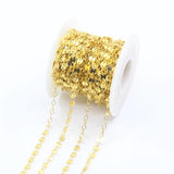 5M Plated Flat Round Copper Rosary Chain for Chokers Necklace