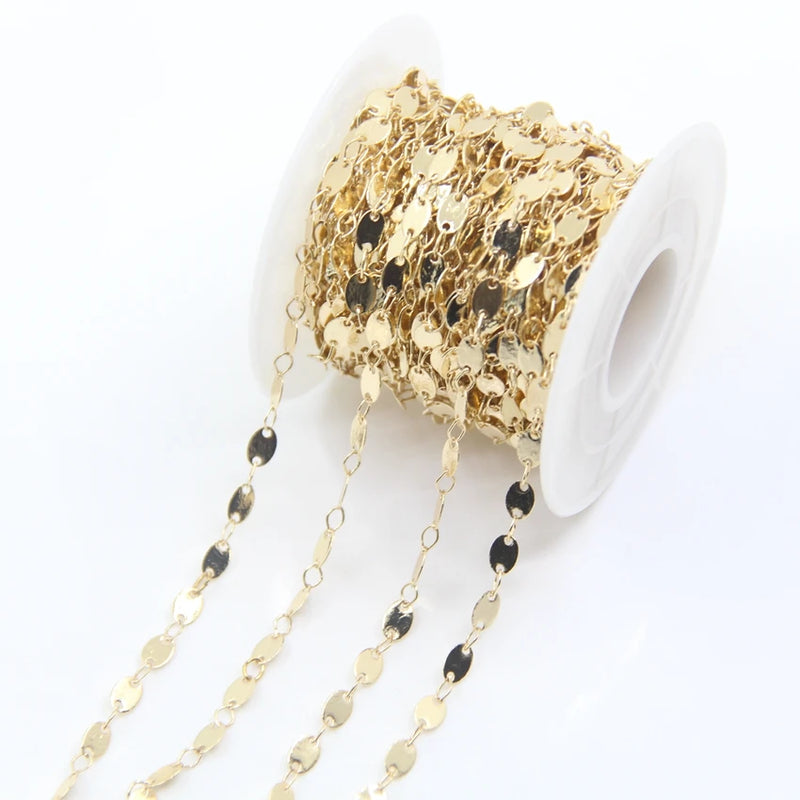 5Meter Plated Oval Copper Rosary Chain for DIY Necklace Jewelry Findings