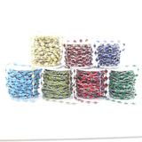 6mm Enamel Beaded Rosary Chains,Copper Links Chokers