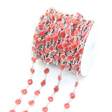 6mm Enamel Beaded Rosary Chains,Copper Links Chokers