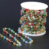 5M Rainbow Crystal Rosary Chain Wire Wrapped Beaded Chain Faceted Crystal Beads