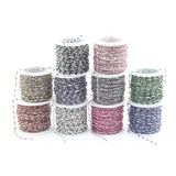 5M Stainless Steel Enamel Beaded Rosary Chains, 2mm Necklace