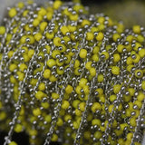 2mm Yellow Cube Beads Silver Wire Rosary Chain Glass Rondelle Sweater Chain
