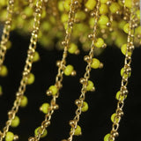 Yellow Cube Beads Rosary Chain Glass Rondelle with Brass Wire