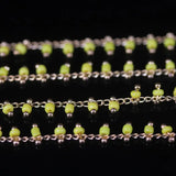 Yellow Cube Beads Rosary Chain Glass Rondelle with Brass Wire
