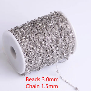 10M Beaded Ball Chain Roll Iron Necklace for Jewelry Making DIY