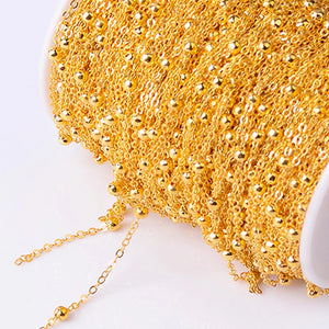 10M Beaded Ball Chain Roll Iron Necklace for Jewelry Making DIY