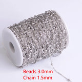 10M Beaded Ball Chain Roll Iron Necklace for Jewelry Making DIY