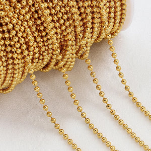 5M 2M Stainless Steel Ball Bead Chain Necklace Bracelet DIY Jewelry Making