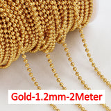 5M 2M Stainless Steel Ball Bead Chain Necklace Bracelet DIY Jewelry Making