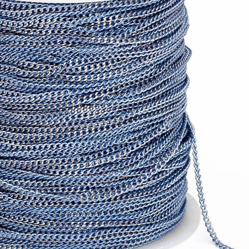 5M 2x3mm Colorful Chains Pink Necklace Chains DIY Jewelry Making Bulk