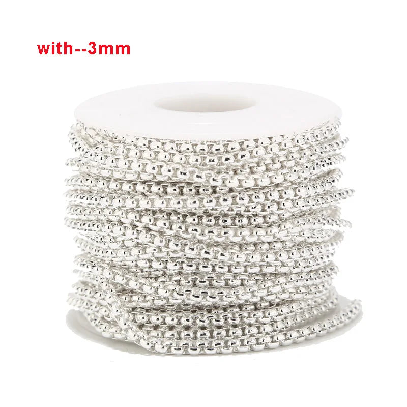 5Meters Tone 3mm Width Cable Chain Stainless Steel Link Chain