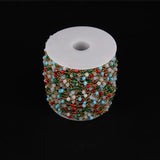 5M Multicolor Glass Opal Faceted Rondelle Beads Chain, 3x4mm