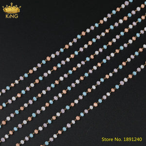 Small Glass Bead Chains, 2x3mm, Bronze Wire Wrap, DIY Necklace
