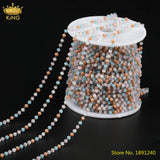 Small Glass Bead Chains, 2x3mm, Bronze Wire Wrap, DIY Necklace