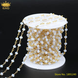 5M Tiny Glass Rosary Chains, Faceted Rainbow Rondelle Beads Chains