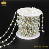 5M Tiny Glass Rosary Chains, Faceted Rainbow Rondelle Beads Chains