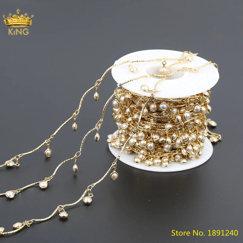5M Natural Pearl Beads Chains, DIY Jewelry Findings