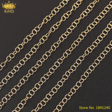 5M Gold Copper Oval Link Chains Bracelet Necklace Making