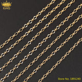 5M Gold Copper Oval Link Chains Bracelet Necklace Making
