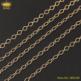 5M Gold Copper Oval Link Chains Bracelet Necklace Making