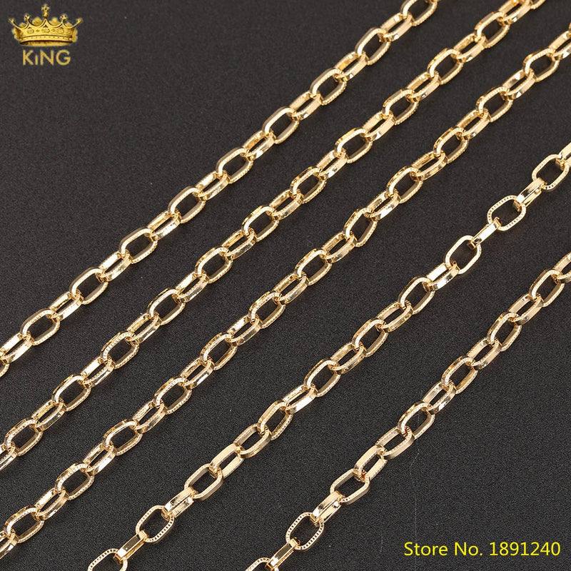 5M Gold Copper Oval Link Chains Bracelet Necklace Making