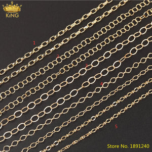 5M Gold Copper Oval Link Chains Bracelet Necklace Making