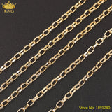 5M Gold Copper Oval Link Chains Bracelet Necklace Making