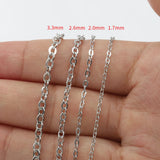 5M Metal Necklace Chain Oval Cross Chain for DIY Jewelry Making