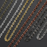 5M Metal Necklace Chain Oval Cross Chain for DIY Jewelry Making