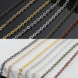5M Metal Necklace Chain Oval Cross Chain for DIY Jewelry Making