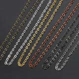 5M Metal Necklace Chain Oval Cross Chain for DIY Jewelry Making