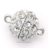 5PC 11 13 mm Silver Magnetic Clasps Crystal Rhinestone for Jewelry Making