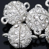 5PC 11 13 mm Silver Magnetic Clasps Crystal Rhinestone for Jewelry Making